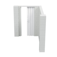 EverBlock 6 x 8 x 7 L-Shaped Wall Kit with Accordion Door | 3 x 7 Doorway | Modular Building Blocks | Wall Display | Room Divider & Partition | Reusable | Indoor & Outdoor Use