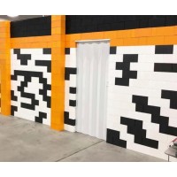 EverBlock 12 x 7 Wall Kit with Accordion Door | 3 x 7 Doorway | Modular Building Blocks | Wall Display System | Room Divider & Partition | Easy to Connect & Reuse | Indoor & Outdoor Use