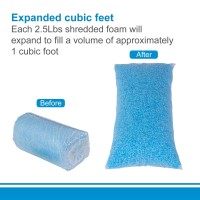 Molblly Bean Bag Filler Foam 5Lbs Blue Premium Shredded Memory Foam Filling For Pillow Dog Beds Chairs Cushions And Arts Crafts, Added Gel Particles, Soft And Great For Stuffing