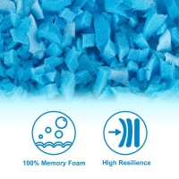 Molblly Bean Bag Filler Foam 5Lbs Blue Premium Shredded Memory Foam Filling For Pillow Dog Beds Chairs Cushions And Arts Crafts, Added Gel Particles, Soft And Great For Stuffing