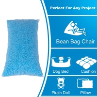 Molblly Bean Bag Filler Foam 5Lbs Blue Premium Shredded Memory Foam Filling For Pillow Dog Beds Chairs Cushions And Arts Crafts, Added Gel Particles, Soft And Great For Stuffing