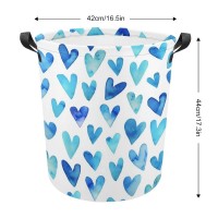 Blue Ombre Hearts Storage Basket Collapsible Toys Storage Box Bin Laundry Organizer For Closet Shelf Nursery Kids Bedroom