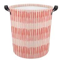 Coral Stripes Storage Basket Collapsible Toys Storage Box Bin Laundry Organizer For Closet Shelf Nursery Kids Bedroom