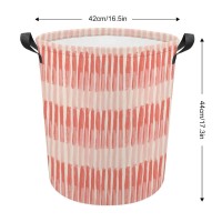 Coral Stripes Storage Basket Collapsible Toys Storage Box Bin Laundry Organizer For Closet Shelf Nursery Kids Bedroom