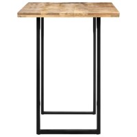Vidaxl Industrial Style Dining Table In Light Wood And Black - Solid Mango Wood And Iron Material - 47.2