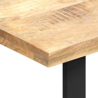 Vidaxl Industrial Style Dining Table In Light Wood And Black - Solid Mango Wood And Iron Material - 47.2