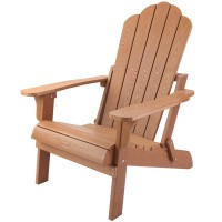 Homehua Folding Adirondack Chairs Outdoor Patio Weather Resistant Chair Imitation Wood Stripes Easy To Fold Move Maintain