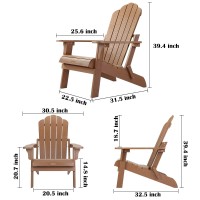 Homehua Folding Adirondack Chairs Outdoor Patio Weather Resistant Chair Imitation Wood Stripes Easy To Fold Move Maintain