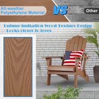 Homehua Folding Adirondack Chairs Outdoor Patio Weather Resistant Chair Imitation Wood Stripes Easy To Fold Move Maintain