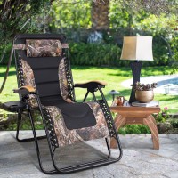 Maison Arts Oversize Xl Padded Zero Gravity Lawn Chair Anti Gravity Lounge Chair Adjustable Recliner Wpillow Cup Holder Outdo