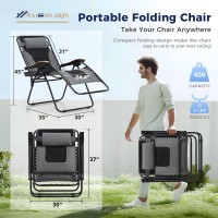 Maison Arts Oversized Xxl Padded Zero Gravity Lawn Chair Foldable Recliner 30 Wide Seat Anti Gravity Lounge Chair Outdoor Camp