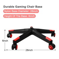 Frassie 28 Inch Nylon Gaming Chair Base Replacement With 5 Casters Heavy Duty Office Chair Base Part