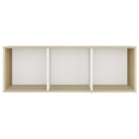 vidaXL TV Cabinet White and Sonoma Oak 107x35x37 cm Engineered Wood