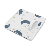 Sweet Jojo Designs Moon And Star Foldable Fabric Storage Cube Bins Boxes Organizer Toys Kids Baby Children'S - Set Of 2 - Navy Blue And Gold Watercolor Celestial Sky Gender Neutral Outer Space Galaxy