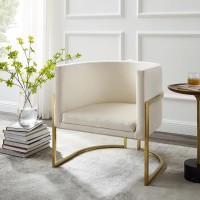 Willow Velvet Accent Chair CremeGold