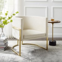 Willow Velvet Accent Chair CremeGold