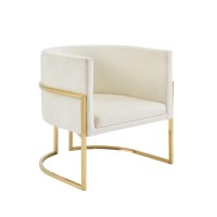 Willow Velvet Accent Chair CremeGold