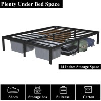 Upcanso 16 Inch King Bed Frame Heavy Duty Metal Platform King Size Bed Frames With 14 Inch Storage Easy Assembly 3 500 Lbs Stee