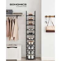 Songmics Shoe Rack 10 Tier Shoe Shelf Shoe Storage Organizer Spacesaving 13 X 13 X 681 Inches Metal Frame Nonwoven Fabr