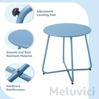 Meluvici Patio Outdoor Side Table Waterproof Round Metal Steel Small Side Table Weather Resistant Portable Outdoor And Indoor En