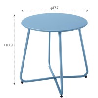 Meluvici Patio Outdoor Side Table Waterproof Round Metal Steel Small Side Table Weather Resistant Portable Outdoor And Indoor En