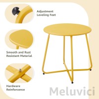 Meluvici Patio Small Outdoor Side Table Waterproof Round Metal Steel Side Table Weather Resistant Portable Outdoor And Indoor En