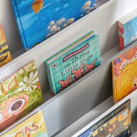 Haotian Kmb32-Hg, Grey 4-Tier Children Kids Bookcase, Book Shelf For Put Books, Storage Display Rack Organizer Holder