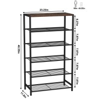 Homefort Shoe Rack 6Tier Shoe Storage Shelf Industrial Shoe Tower Narrow Shoe Organizer For Closet Entryway Small Shoe Rack