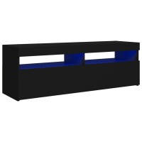 vidaXL TV Cabinet with LED Lights Black 472x138x157