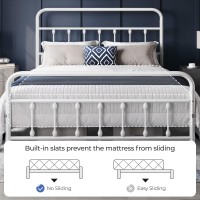 Yaheetech Classic Metal Platform Bed Frame Mattress Foundation With Victorian Style Ironart Headboardfootboardunder Bed Stora