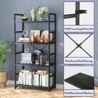 Numenn 4 Tier Bookshelf Tall Bookcase Shelf Storage Organizer Modern Book Shelf For Bedroom Living Room And Home Office Blac