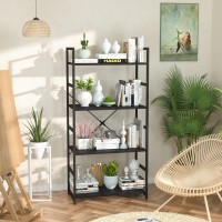 Numenn 4 Tier Bookshelf Tall Bookcase Shelf Storage Organizer Modern Book Shelf For Bedroom Living Room And Home Office Blac