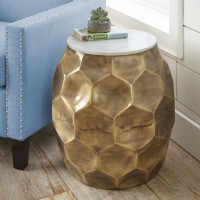 Stomp Round End Table - Brass
