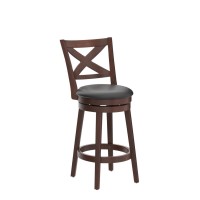 Ergomaster Dark Brown Swivel Bar Stools Counter Height Barstool 24 Inches Seat Height Bar Chair (Set Of 2)