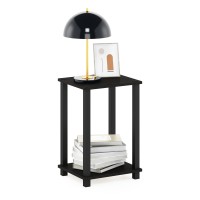 Furinno Brahms End Side Sofa Table/Nighstand With Storage, 1-Pack, Espresso/Black