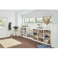 Closetmaid 1631 Cubeicals 3Cube Storage Bench White With Gray Cushion