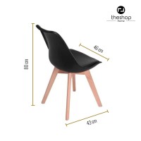 The Shop - Set Of 4 Type Chairs - Padded Seat - Wooden Legs - Ergonomic And Comfortable - Minimalist Design - Dining Room Chairs - Padded Chairs - Office Chairs