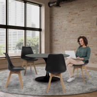 The Shop - Set Of 4 Type Chairs - Padded Seat - Wooden Legs - Ergonomic And Comfortable - Minimalist Design - Dining Room Chairs - Padded Chairs - Office Chairs