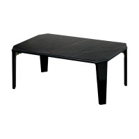 Takeda Corporation T1-Ftd75Bk Floor Table, Foldable, Low Table, Black, 29.5 X 19.7 X 12.6 Inches (75 X 50 X 32 Cm), Marble Pattern