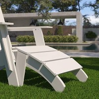 Flash Furniture Sawyer Indooroutdoor Adirondack Ottoman - White All-Weather Adirondack Style Footrest