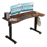 Radlove Electric Standing Desk, Height Adjustable Computer Desk Sit Stand Desk Home Office Desks With Splice Board And A Under Desk