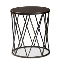 Baxton Studio Finnick Modern Industrial Antique Black Finished Metal End Table