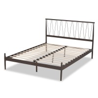 Baxton Studio Samir Modern Industrial Black Finished Metal Queen Size Platform Bed