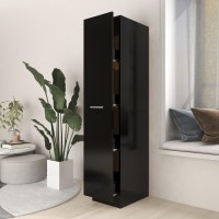 Vidaxl Apothecary Cabinet In Engineered Wood - Black, Modern Storage Solution With Large Spaces, Perfect For Office Or Living Room Use