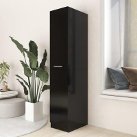 Vidaxl Apothecary Cabinet In Engineered Wood - Black, Modern Storage Solution With Large Spaces, Perfect For Office Or Living Room Use