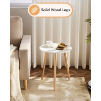 Apicizon Round Side Table White Nightstand Coffee End Table For Living Room Bedroom Small Spaces Easy Assembly Boho Side Tab