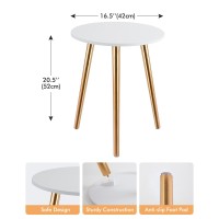 Apicizon Round Side Table White Nightstand Coffee End Table For Living Room Bedroom Small Spaces Easy Assembly Boho Side Tab