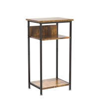 Ibuyke Tall Side Table,3-Tier End Table, Telephone Table With Storage Shelves, Nightstand,For Living Room, Bedroom, Kitchen,Rustic Brown Utmj408H