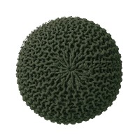 Redearth Round Hand Knitted Pouf Foot Stool Bean Bag Ottoman Cord Boho Pouffe Poof Accent Beanbag Footrest For Living Roo