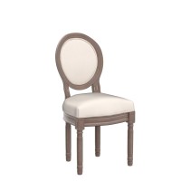 Nrizc French Country Dining Chairs Set Of 4 Farmhouse Fabric Chairs With Round Back Solid Wood Legs Oval Side Chairs For Kitc